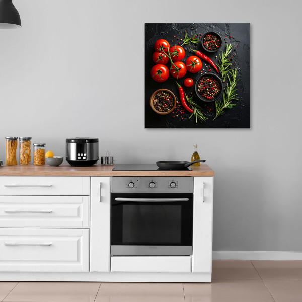 Obraz do kuchni restauracji baru jadalni, Warzywa Pomidory Jedzenie 20x20
