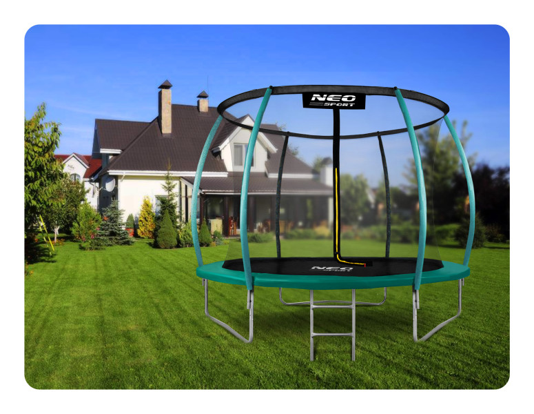 Trampolina ogrodowa z siatką wewnętrzną Neo-Sport 252cm 8ft