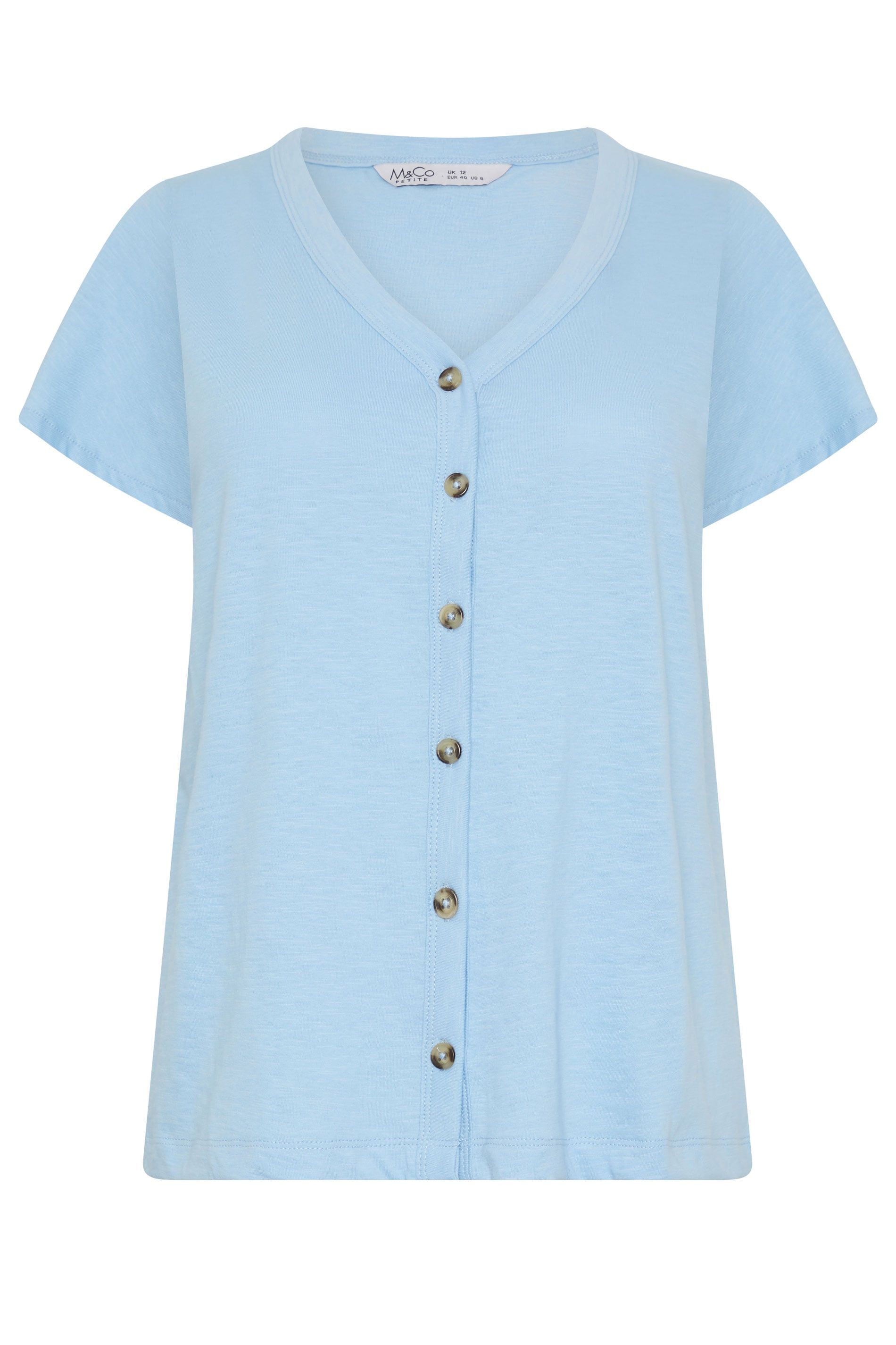 M&Co Petite Cotton Frill Sleeve Blouse