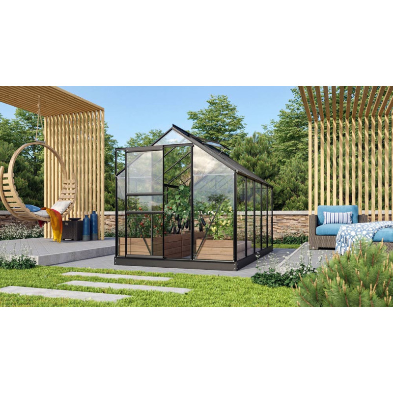 Serre en verre Venus noire 6,2 m² VITAVIA