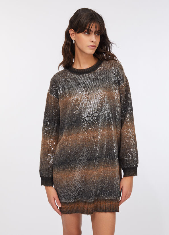 Abito in maglia con paillettes