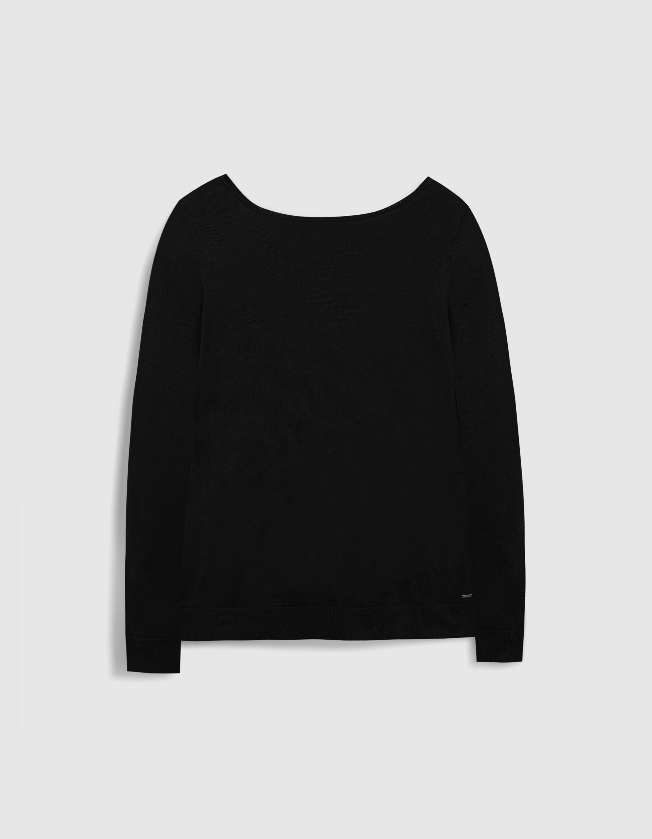 Pull noir tricot fin découpe dentelle dos Femme