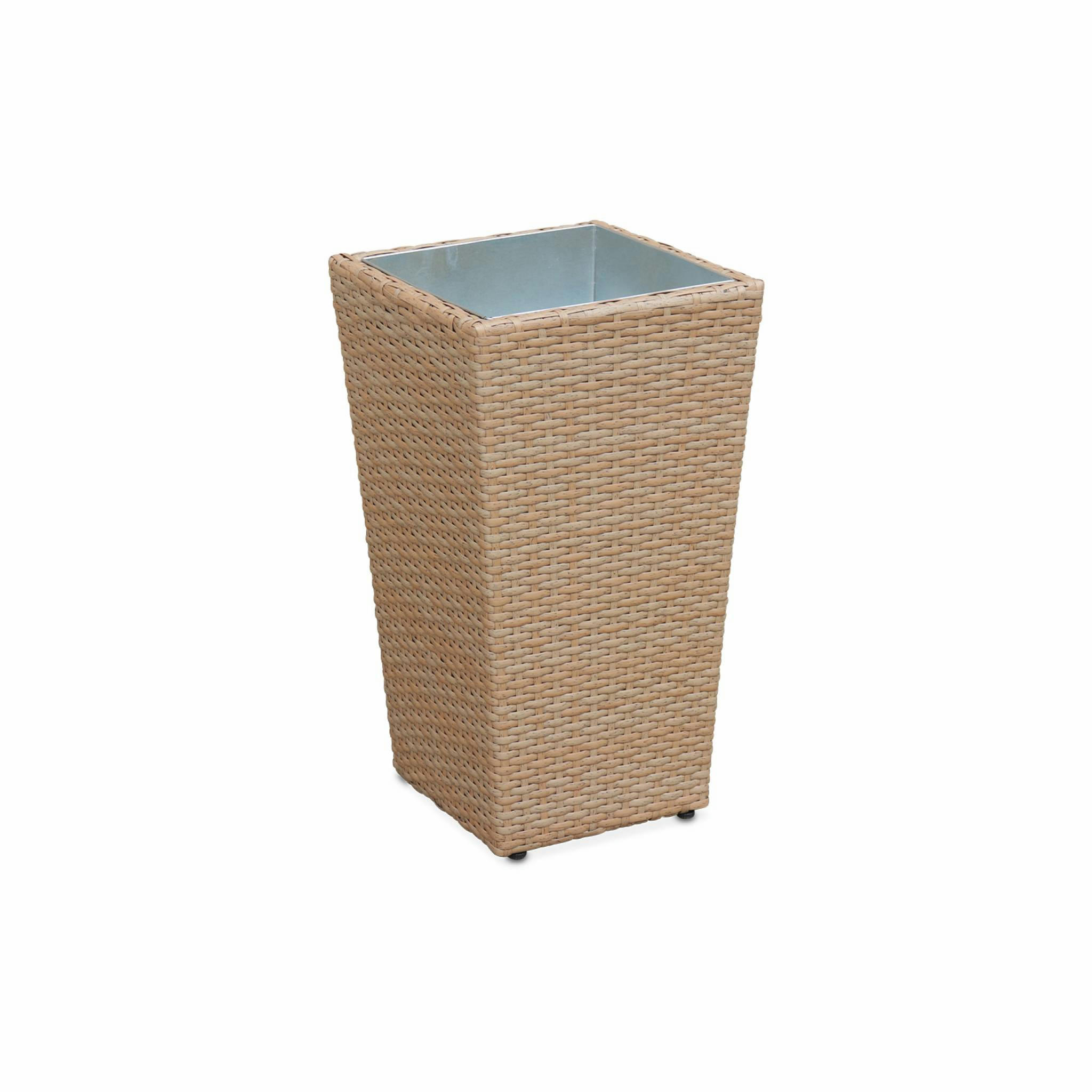 PRATO - Lot de 2 pots de fleurs résine tressée naturelle H60cm