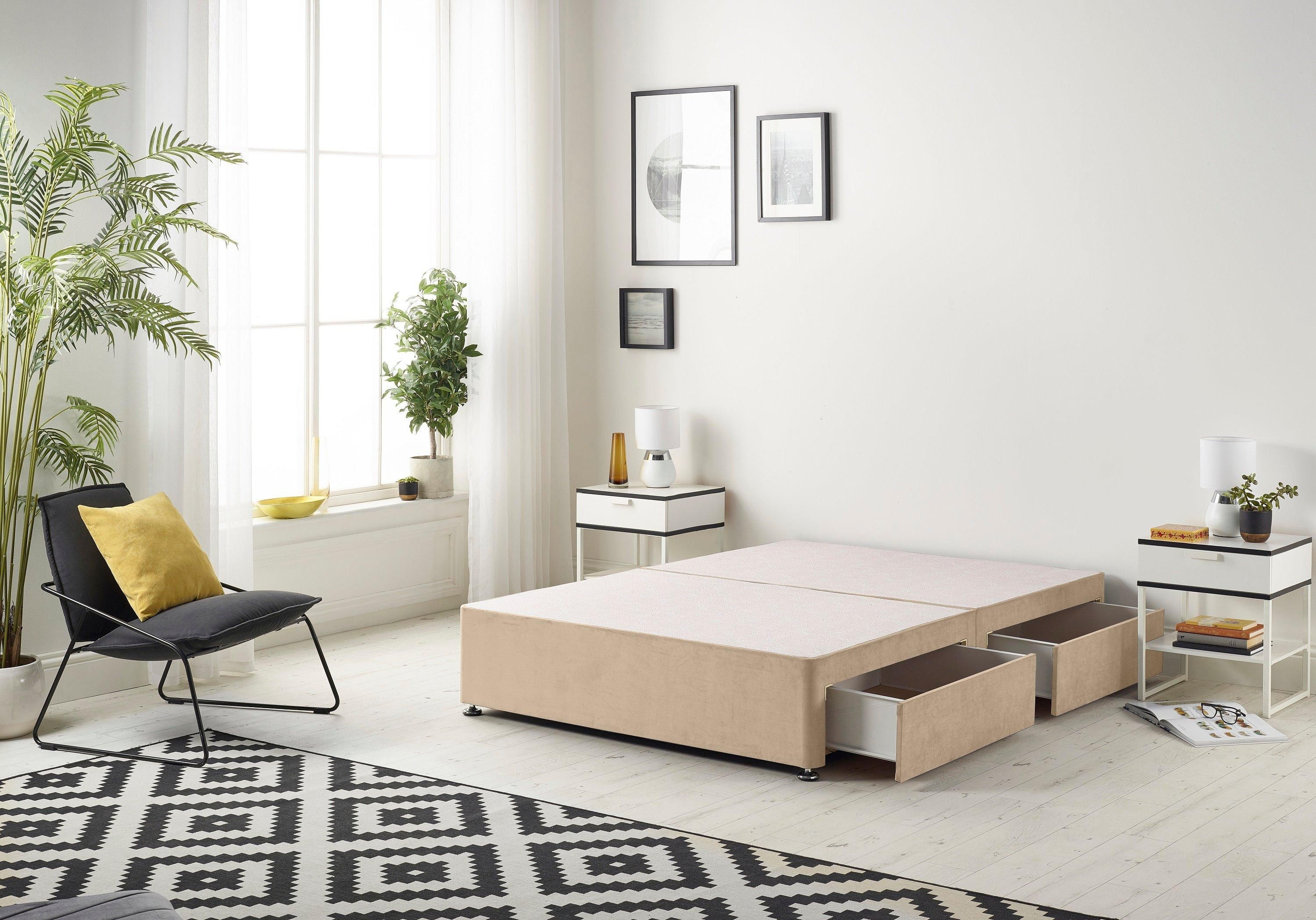 Somnior Ziggy Platform Divan Bed Base With 4 Drawers Plush