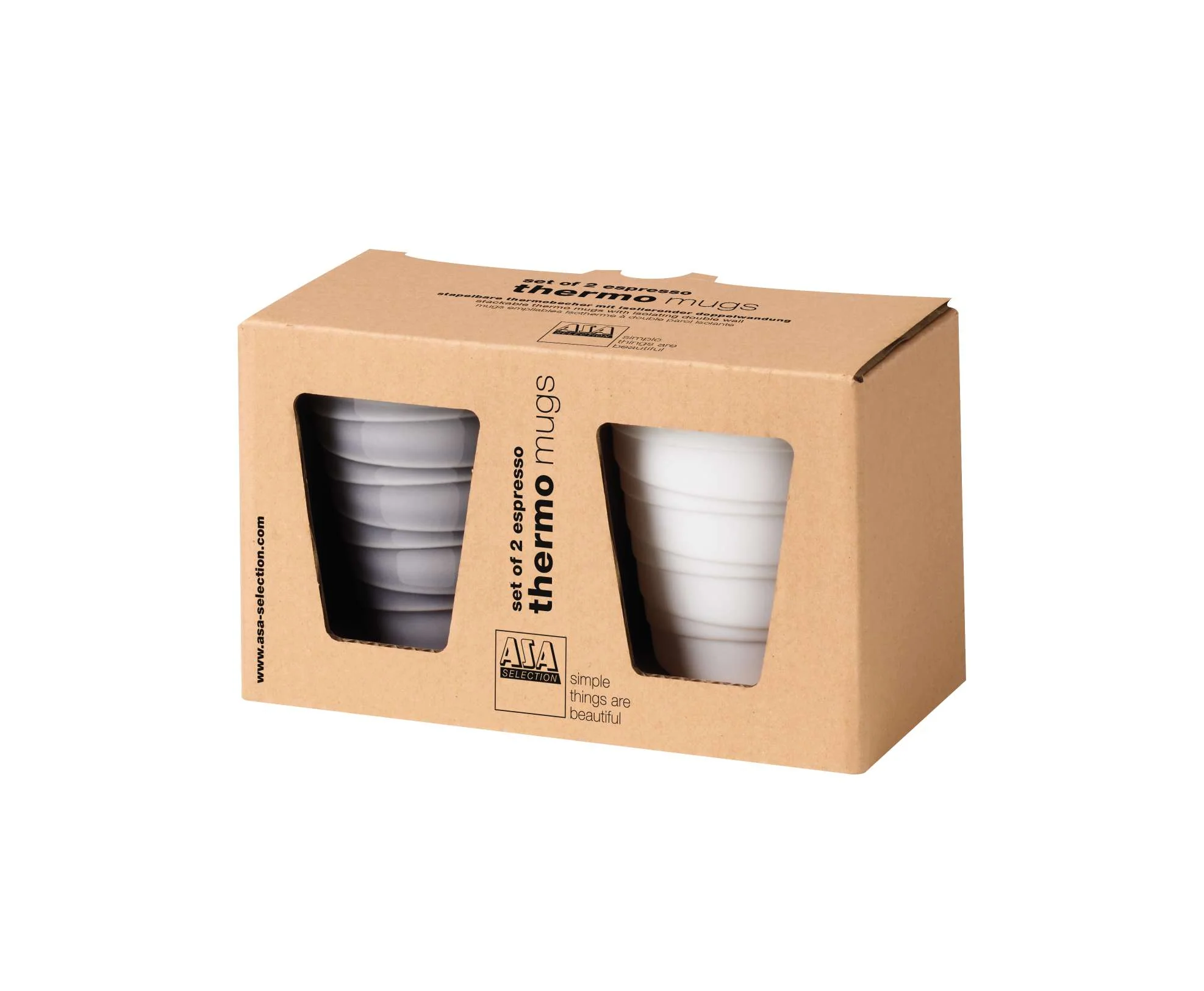 2er set thermoespressobecher, twisted