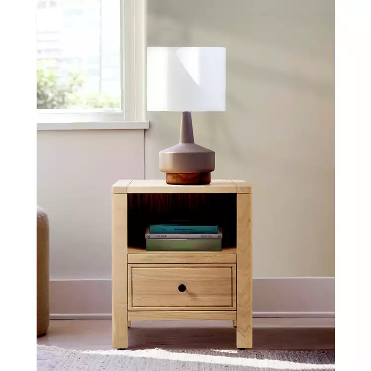 Habitat Finchley 1 Drawer Bedside Table - Oak
