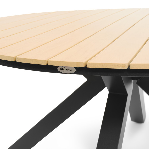 Stół ogrodowy okrągły aluminiowy Ravello 150 cm beżowy
