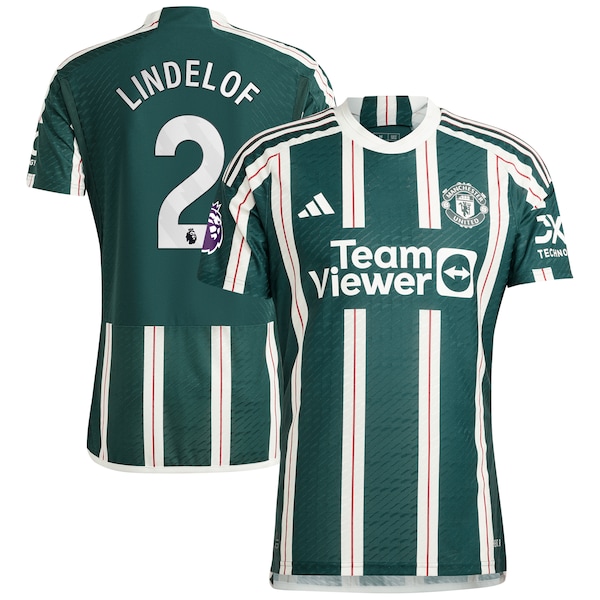 Victor Lindelof Manchester United adidas 2023/24 Away Authentic Player Jersey - Green/Red