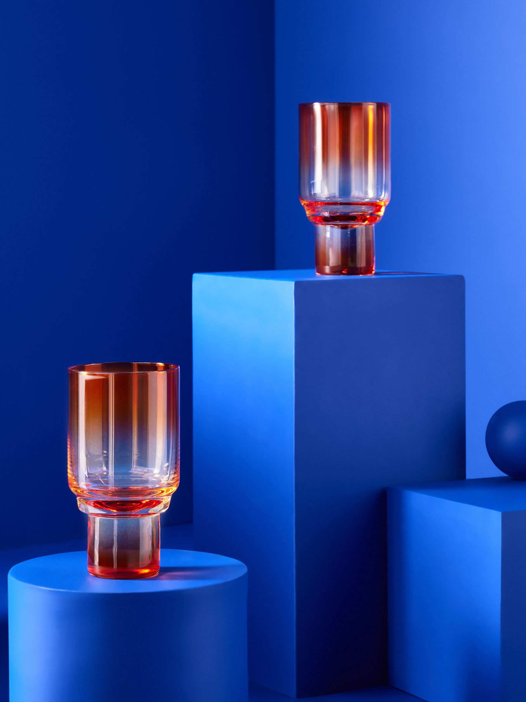 Juno Wine Glasses in Orange & Yellow
