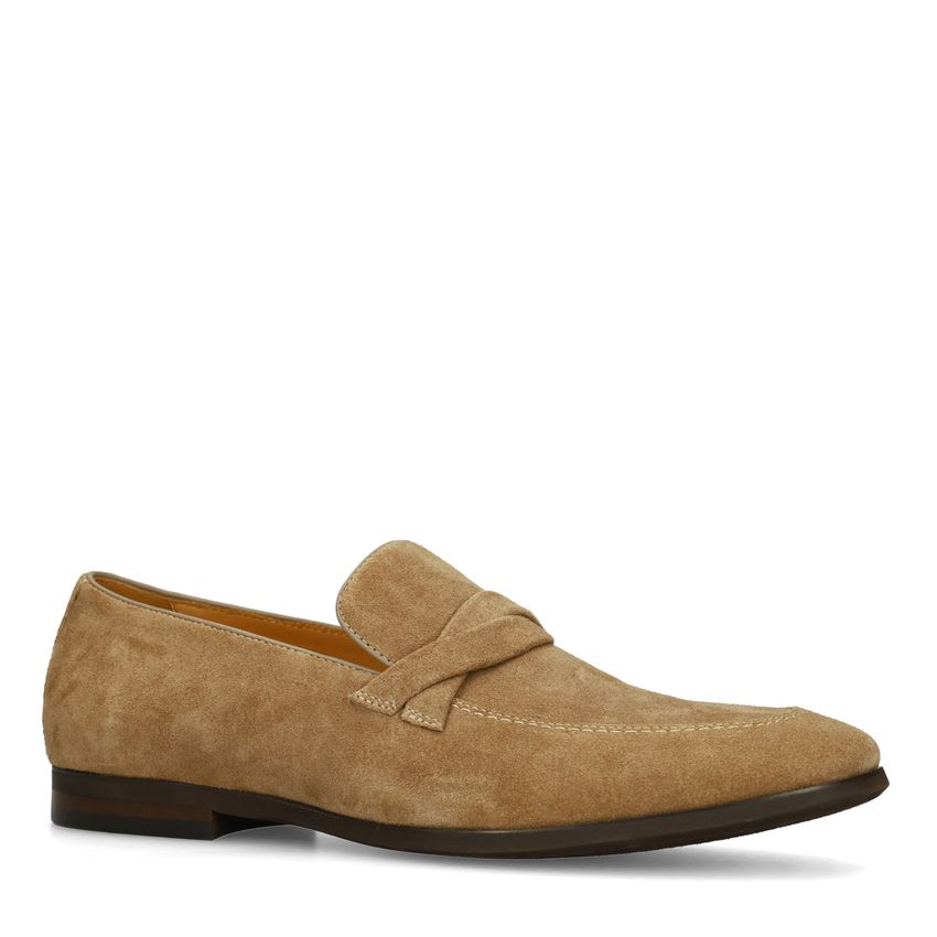 Manfield Taupe suède loafers