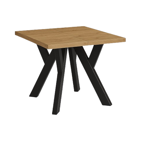 Stół rozsuwany 80x80/130 blat 3,6cm Metal Dąb Craft
