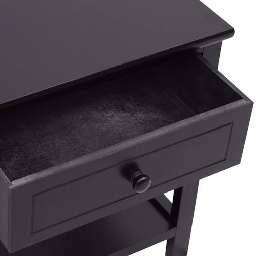 NNEVL Bedside Cabinet Wood Black