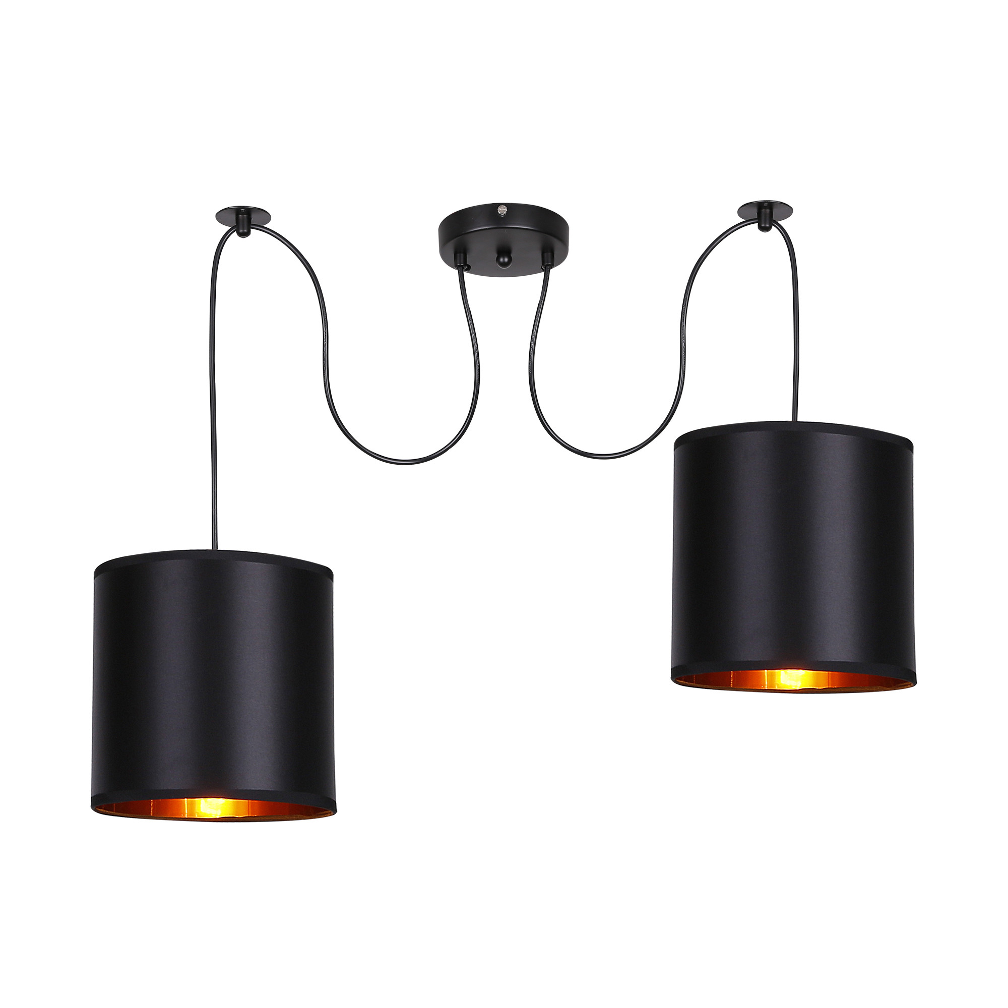 P LAMPA candida wisząca czarny 2x40w e27 abażur czarny