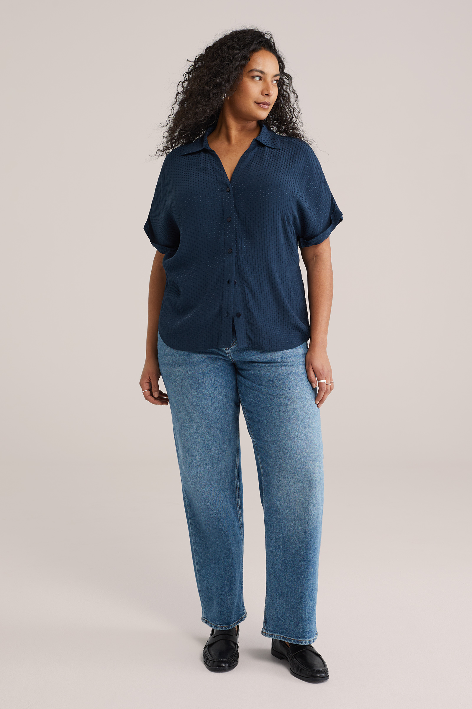 Dames blouse met structuur - Curve