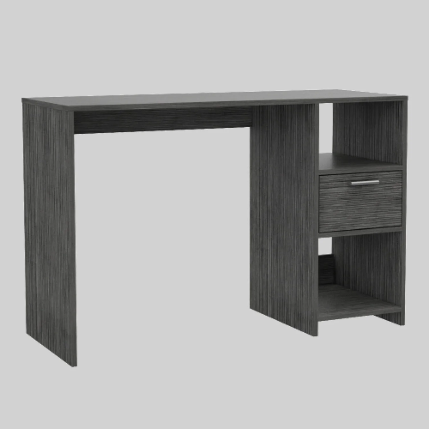 Modern Writing Desk with Storage Drawer and Open Shelves, Freestanding 43 Desk