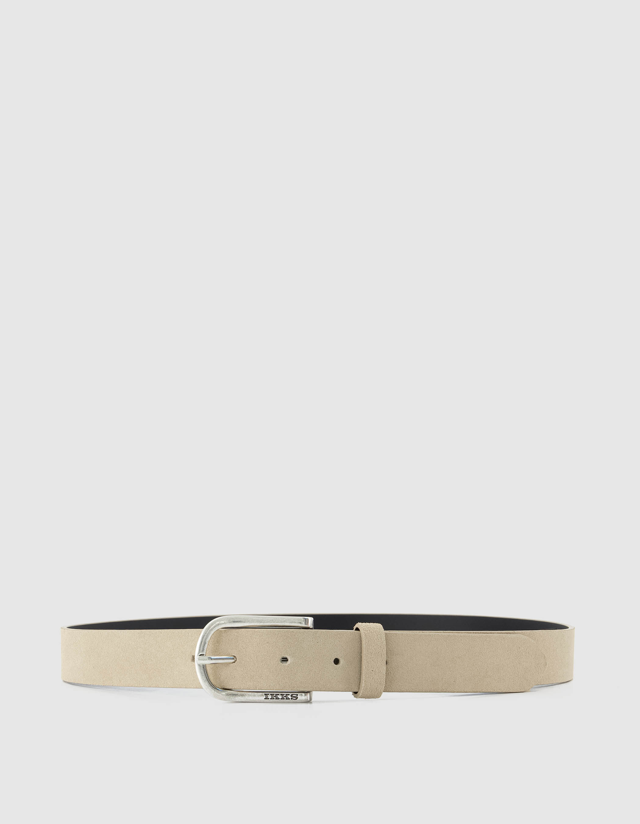 Ceinture beige cuir velours Homme