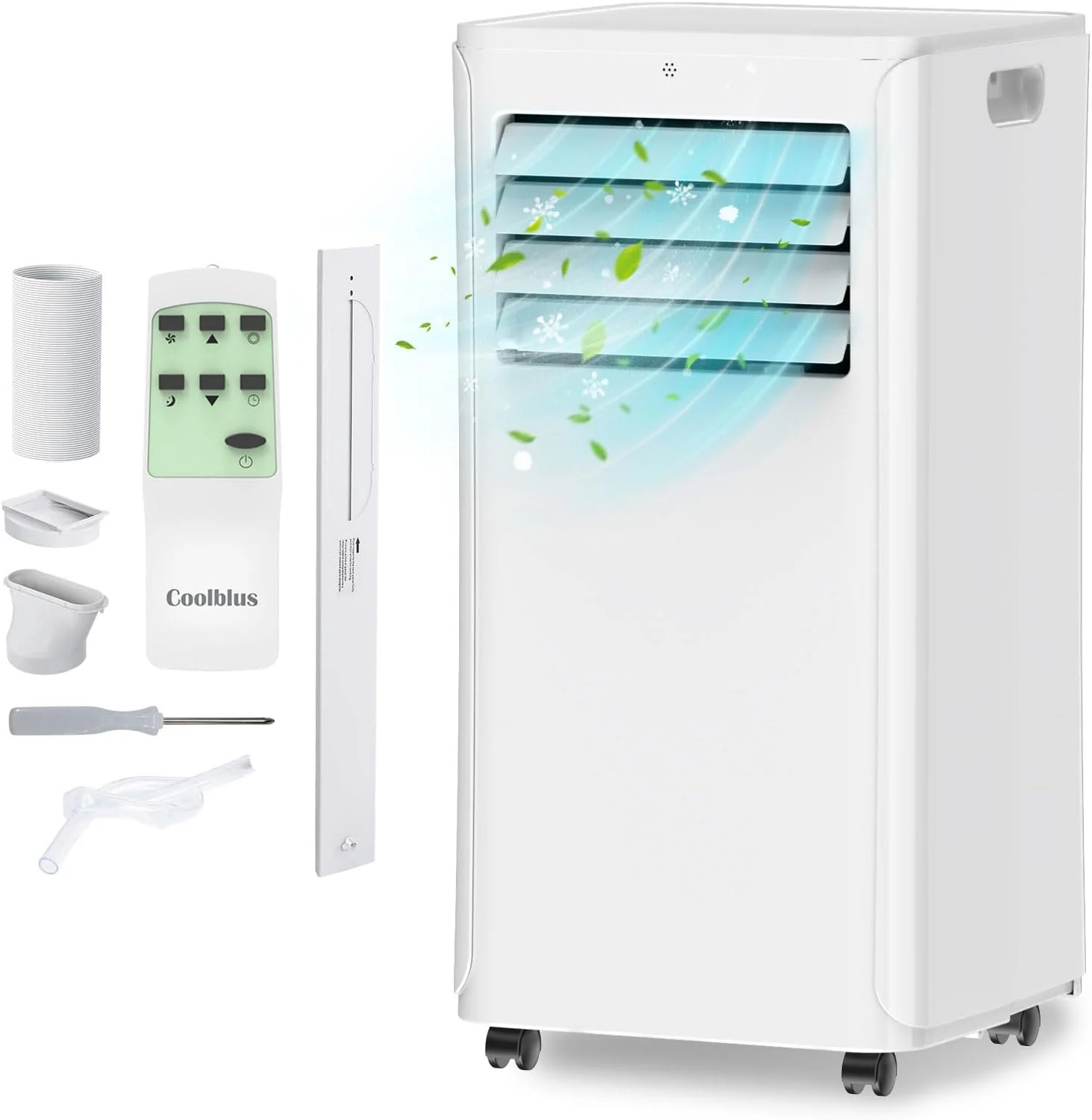 8500 BTU Portable Air Conditioners Cool Up to 360 Sq.Ft,3 IN 1 portable ac unit with Remote Control/LED Display/24Hrs Timer/Window Installation Kit  Screwdriver,White(12000BTU)