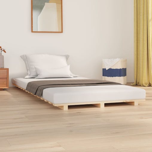 NNEVL Bed Frame 92x187 cm Single Solid Wood Pine