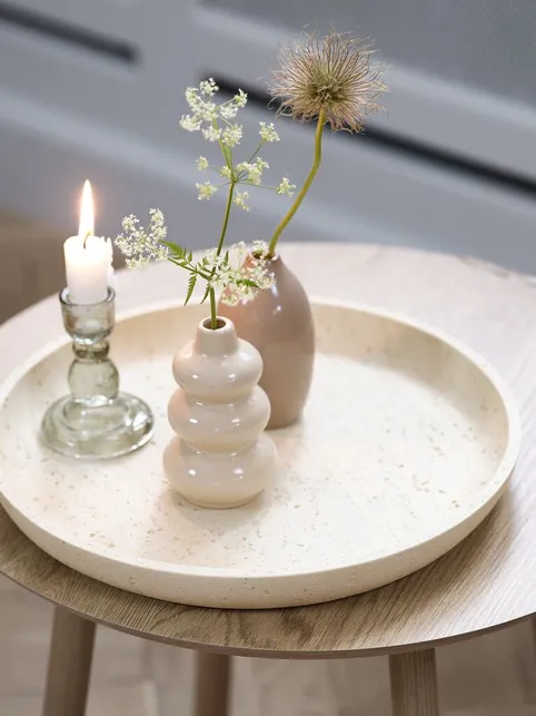 Dekorationsbakke JENSUFFE Ø30xH3cm beige