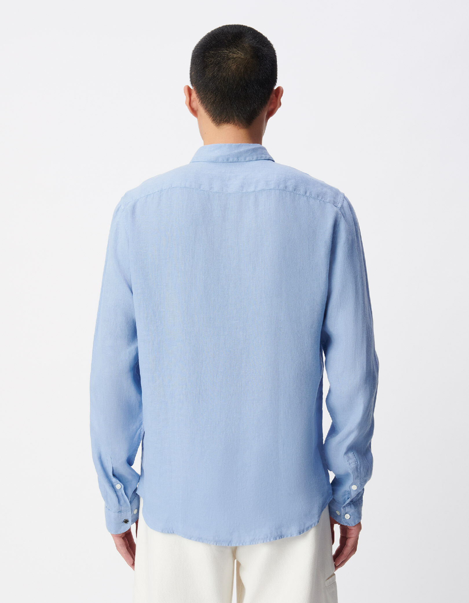 Chemise slim verte 100% lin Homme