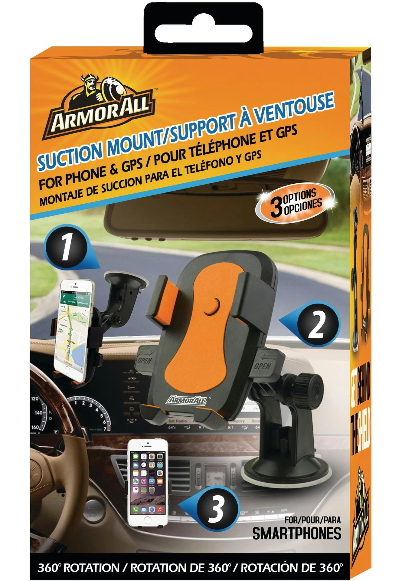 Armor All AMK3-0117-BLK All Universal Suction Phone/GPS Mount