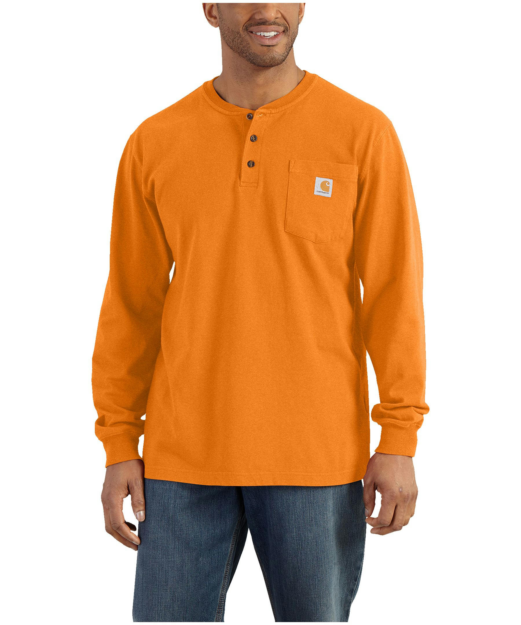 Carhartt Men's Loose Fit Pocket Long Sleeve Henley Shirt