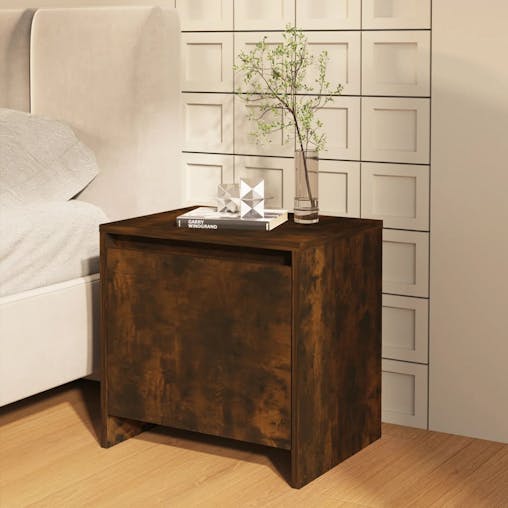 NNEVL Bedside Cabinet Smoked Oak 45x34x44.5 cm Chipboard