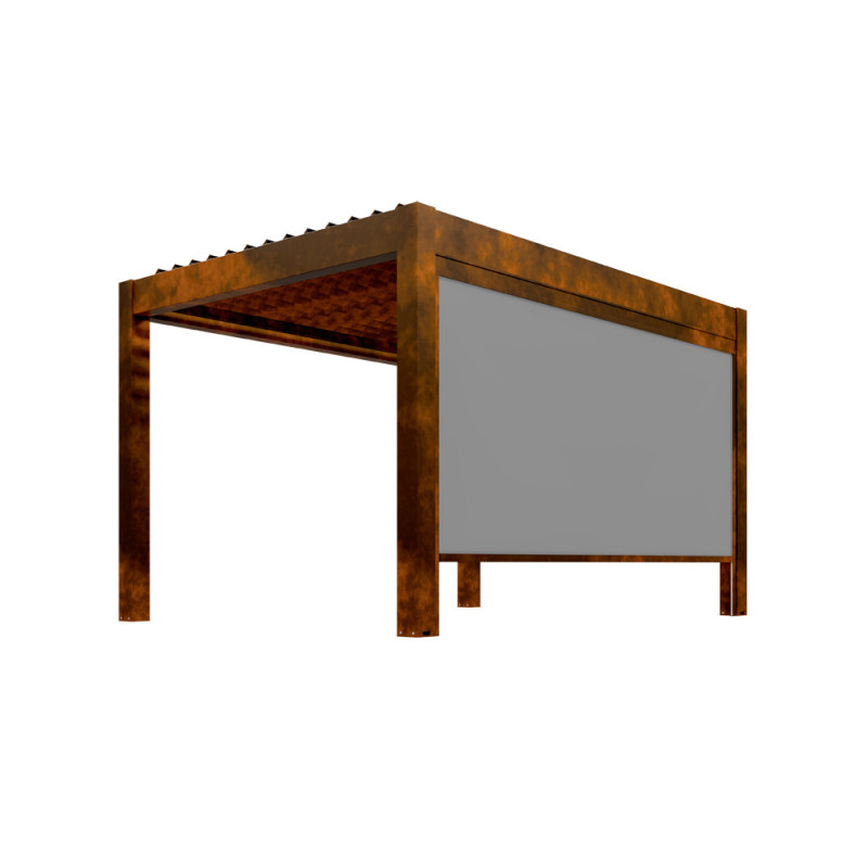 Store anthracite pour pergola bioclimatique Capri effet rouillé 4 x 2,25 m