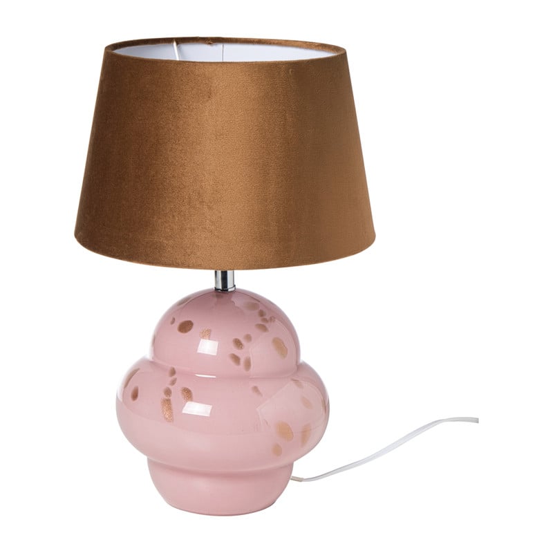 Lampvoet bobbel - roze/goud - &Oslash;21x30 cm