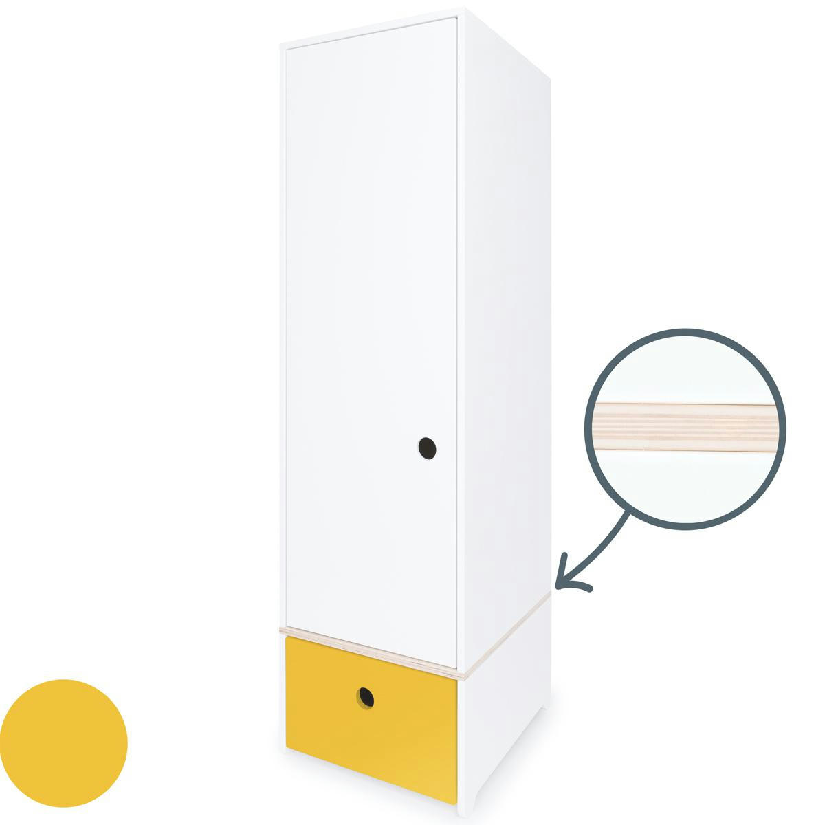 COLORFLEX - Armoire 1 porte façade tiroir jaune