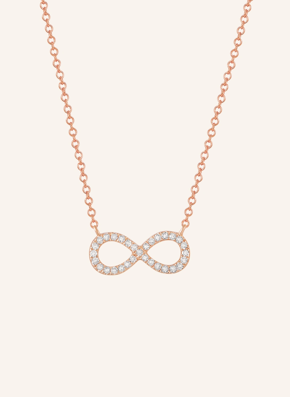 Leaf Halskette INFINITY aus 18 Karat Roségold mit Diamanten
