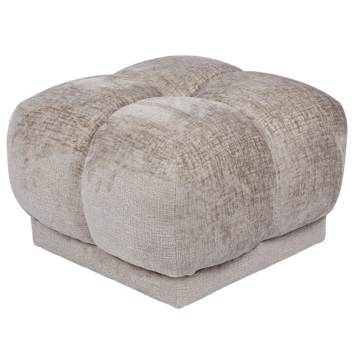 DÉJA Living Poef Timéo - Taupe - Stof - 64x64x41cm
