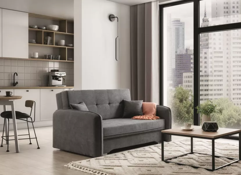 Sofa rozkładana z funkcją spania LAINE szara