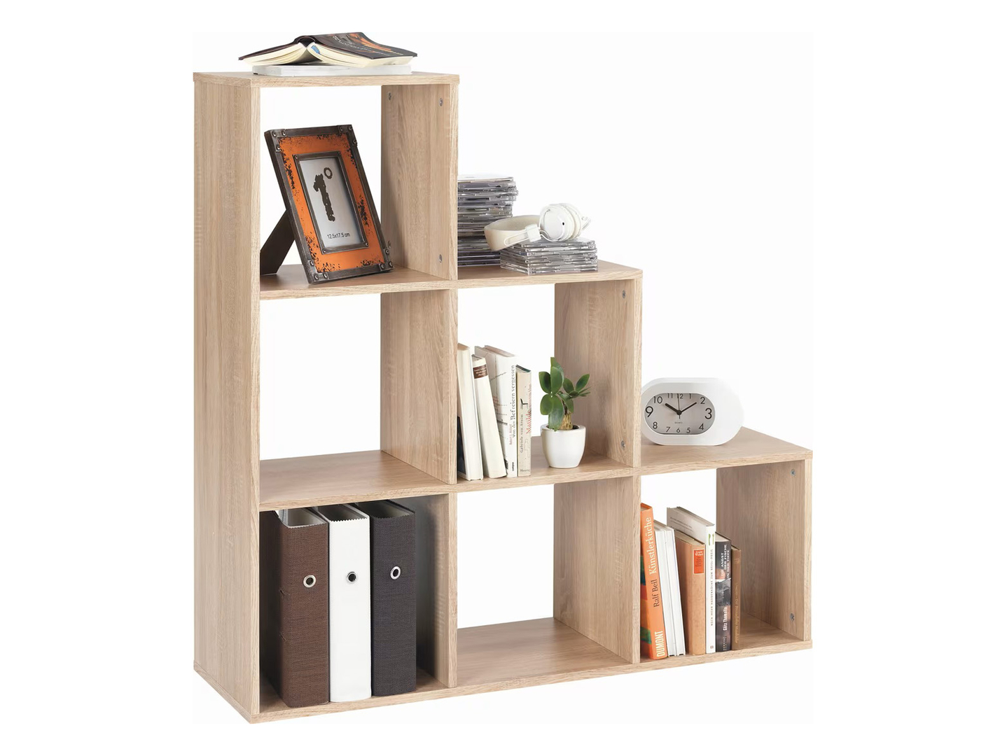 Regał Luna 112 cm z 6 półkami dąb sonoma