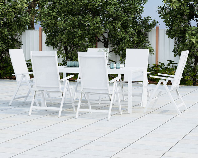 Frankie-Jette 7 Piece Dining Setting - Bone
