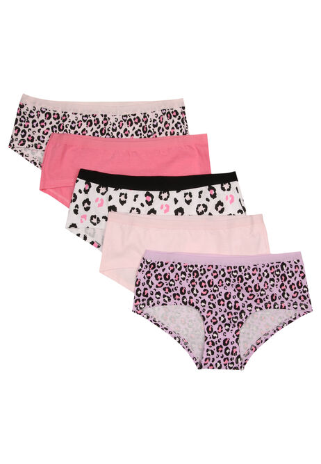 Older Girls 5pk Pink Animal Print Shorts