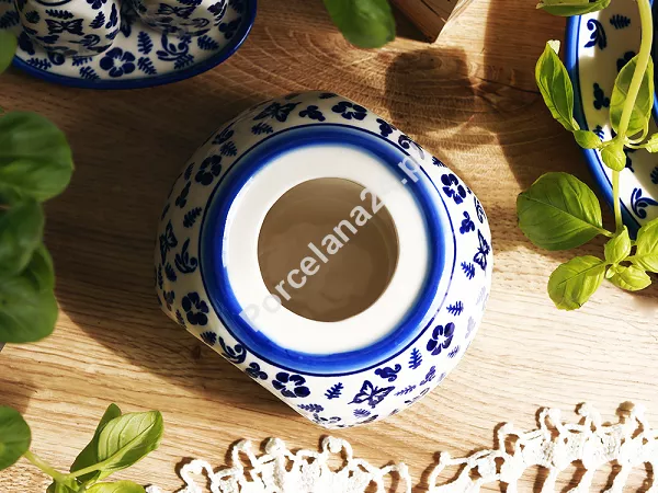Podgrzewacz (pod czajnik 1,5 L) Bolesławiec - Niebieskie Motyle gat. I