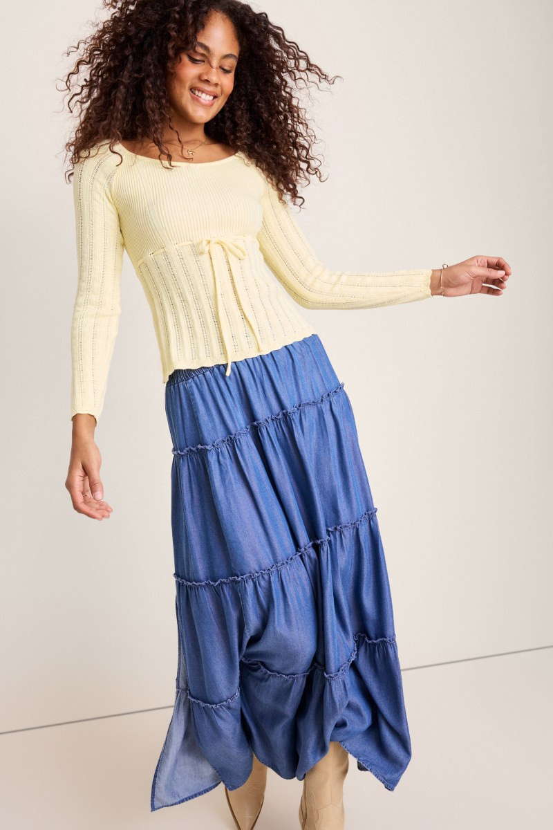 Jodie Rib Knit Tie Front Top