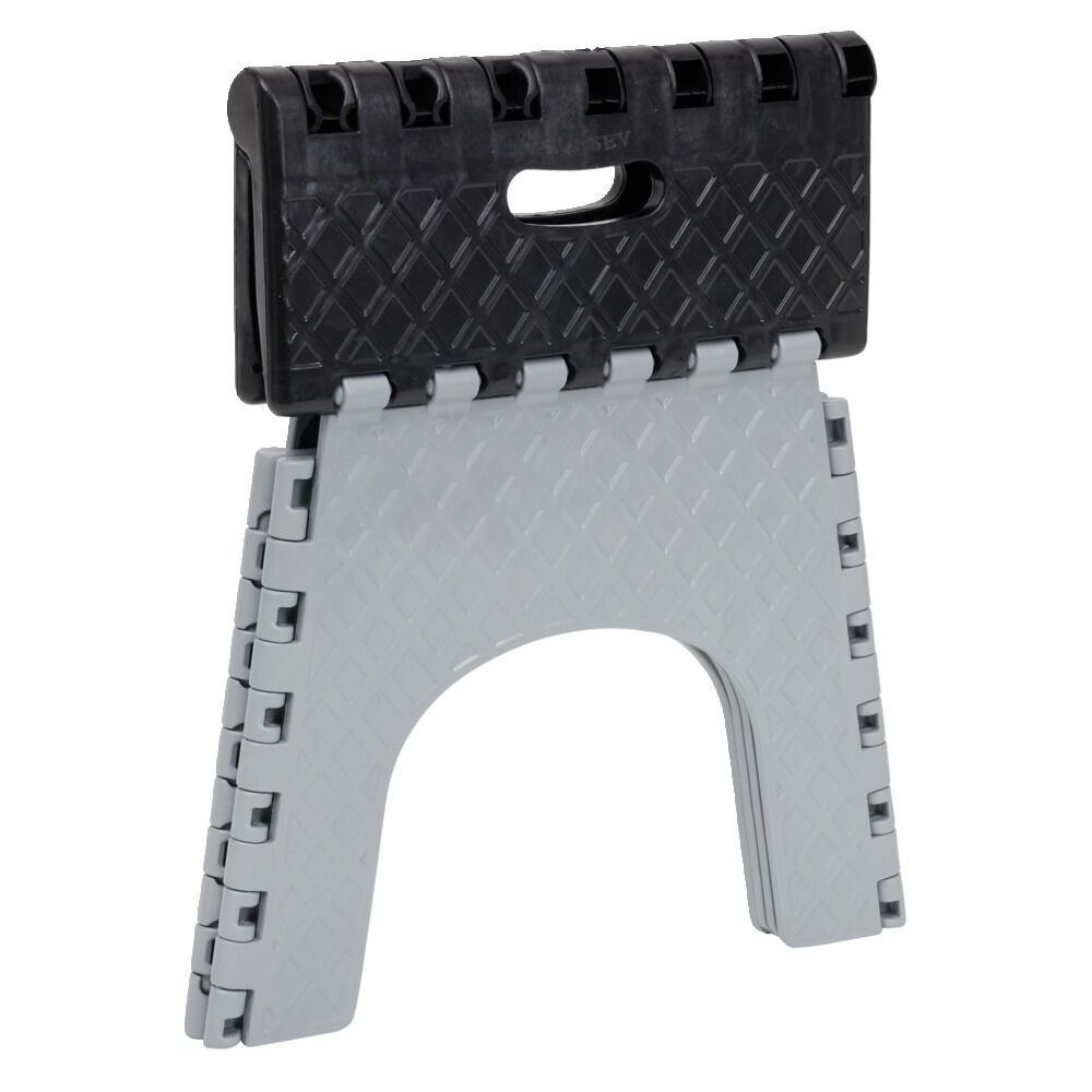 Tabouret pliant noir et gris H31 cm