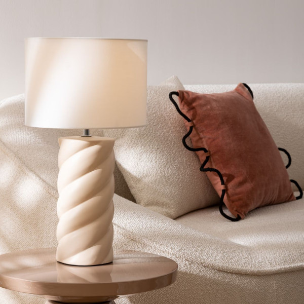 Lampa stołowa Noly kremowa 44x24 cm ceramika dekoracyjna