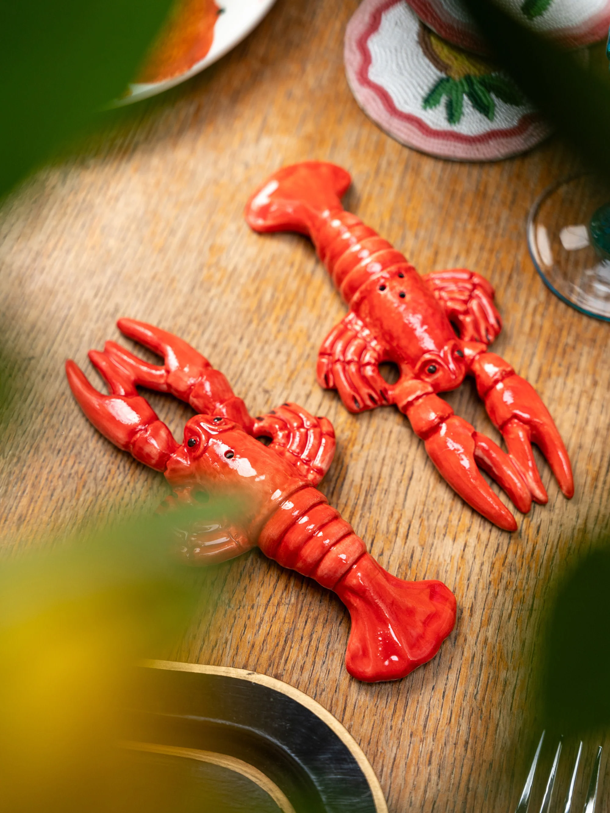 Handbemalte Salz- und Pfeffermühlen Lobster, 2er-Set