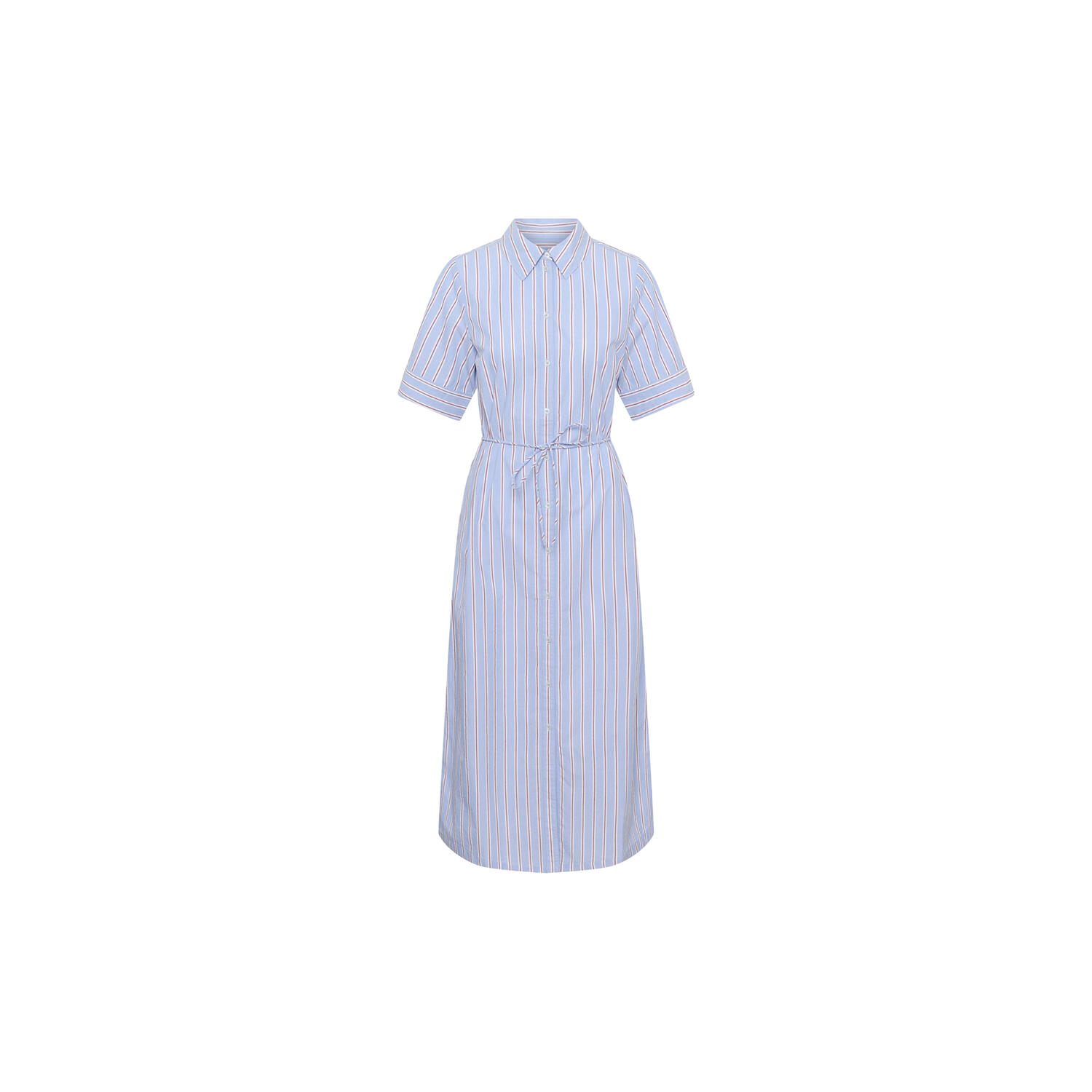 BeveraPW Dress, blue burnt russet stripe