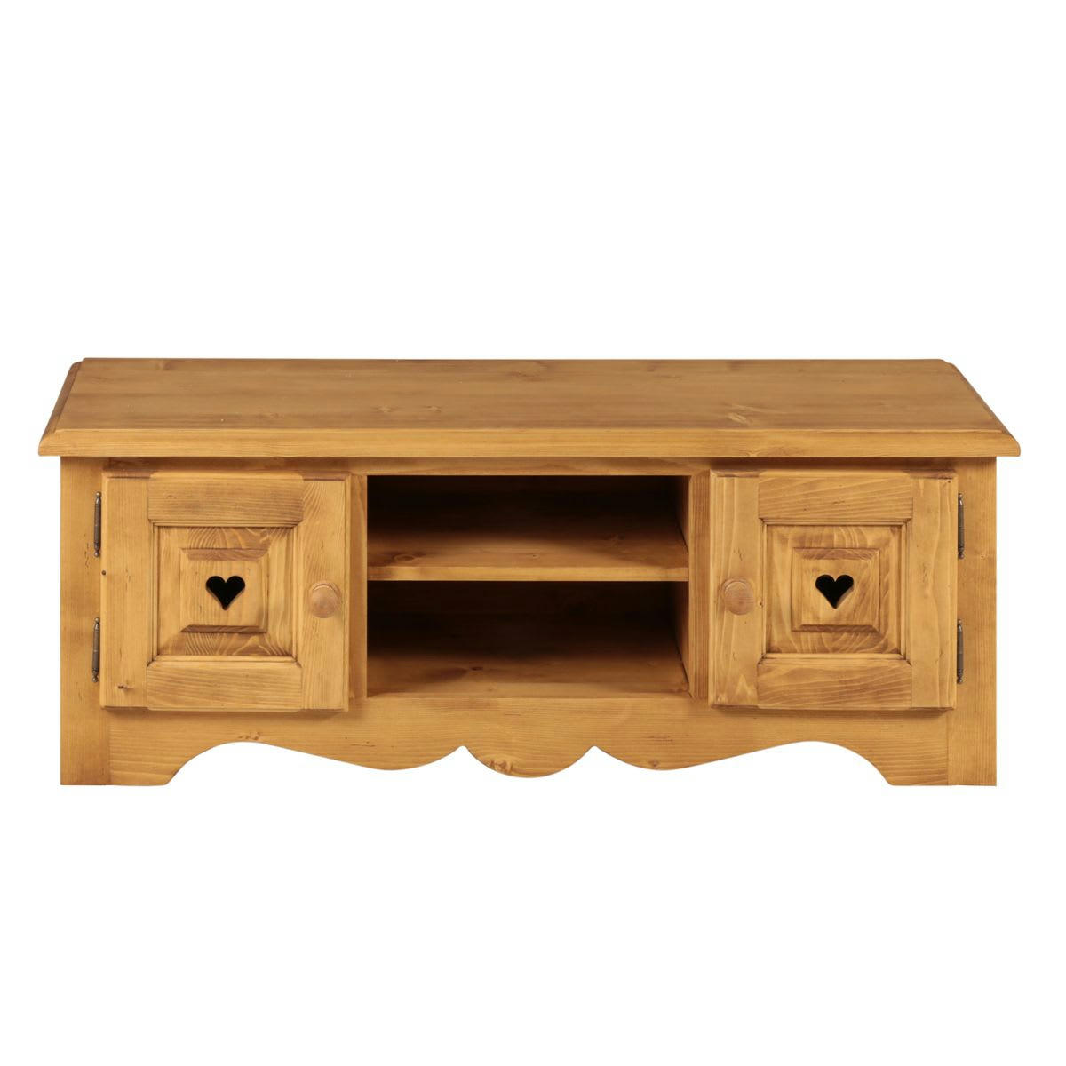 ARAVIS - Meuble TV en bois épicéa massif 120 cm