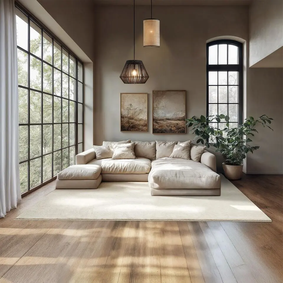 tectake? Kortpolig vloerkleed Soft Zone 200 x 290 cm - Cr&egrave;me