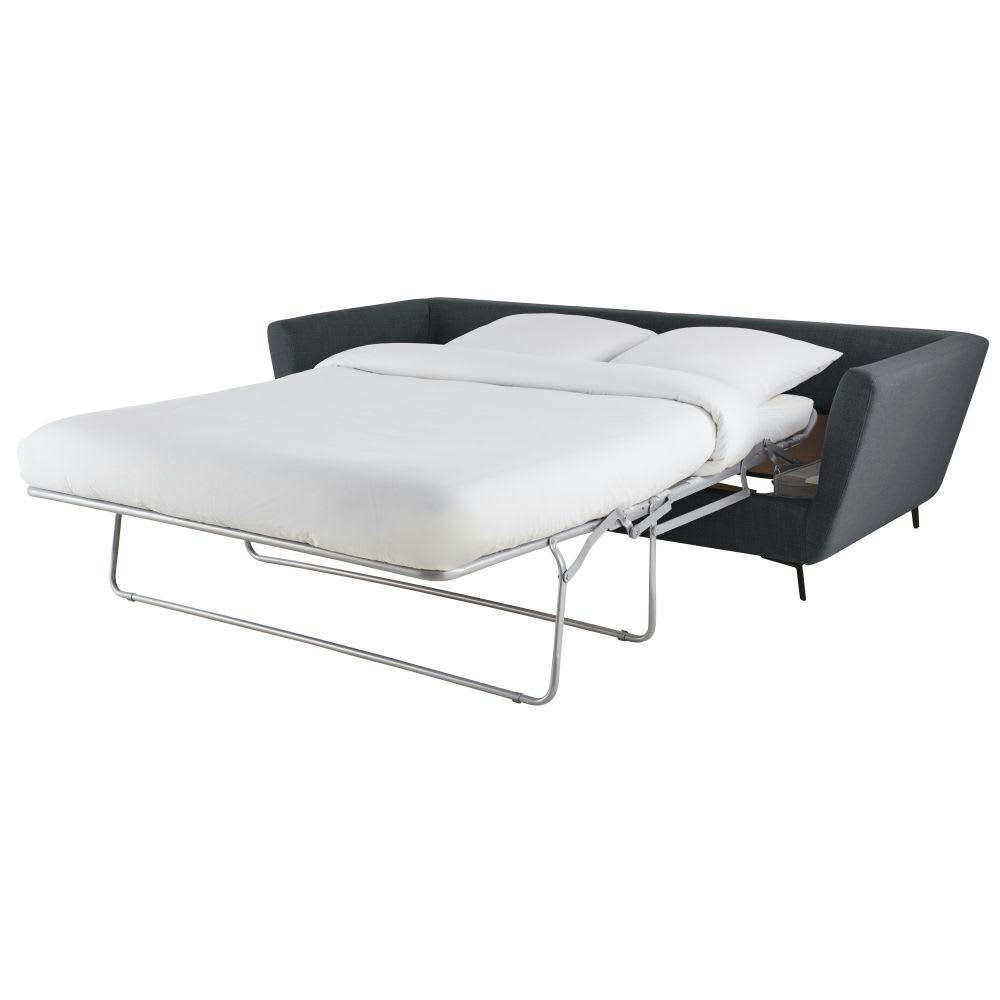 Prague - Canapé convertible 2/3 places gris anthracite