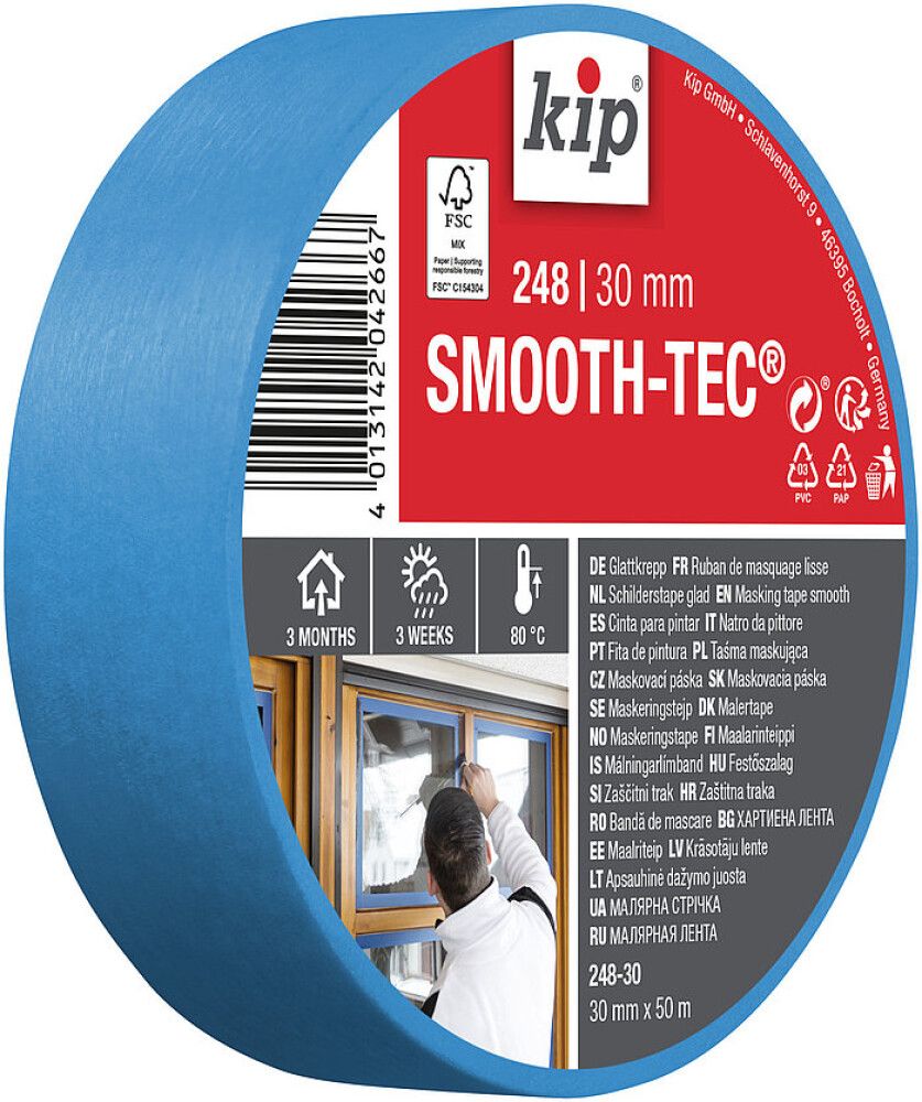 MASKERINGSTAPE KIP SMOOTH-TEC 36MMX50M BLÅ