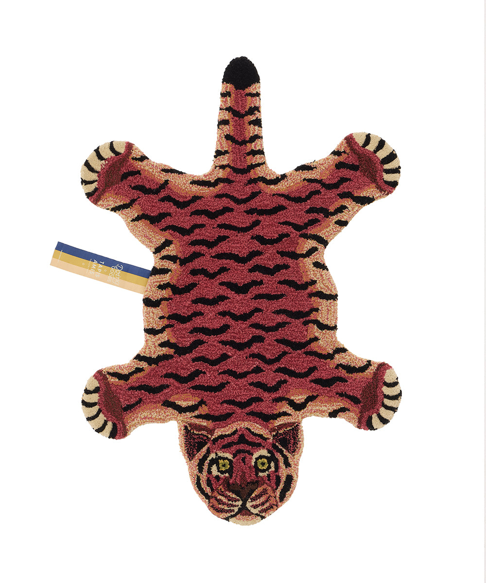 Doing Goods Tula Wijze Tijger Vloerkleed - Klein 92 x 62 x 2 cm - 100% wol
