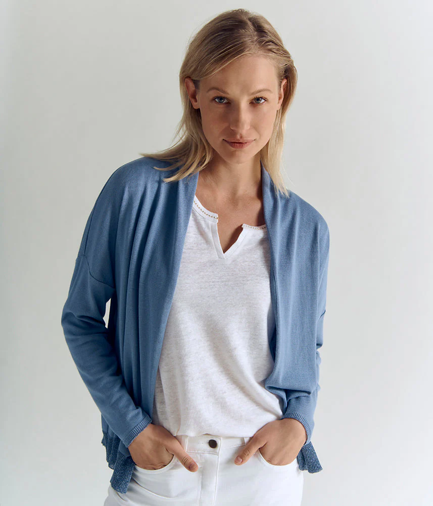 Gilet maille irisée en jersey et viscose écologique GALLA/83174/881