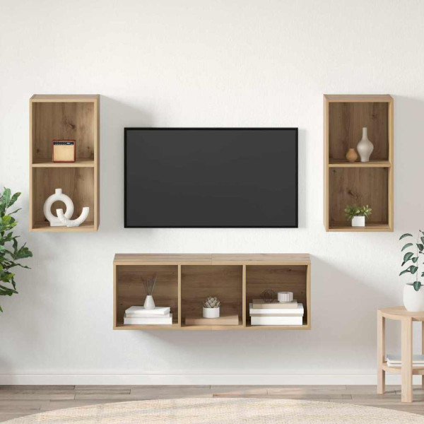 Zestaw szafek RTV dąb artisan 37 x 37 x 107 cm