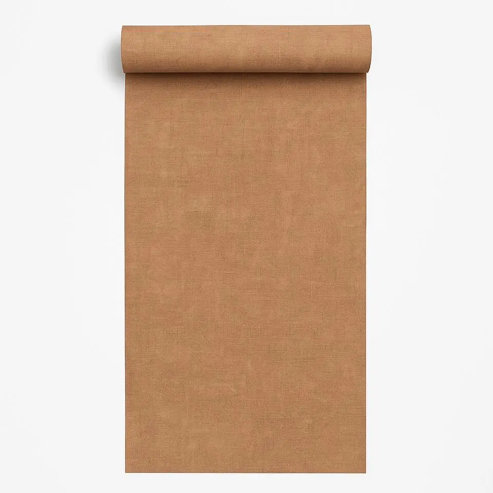 Dutch Wallcoverings Vliesbehang Linen & Textures uni - browngold - 10,05m x 53cm